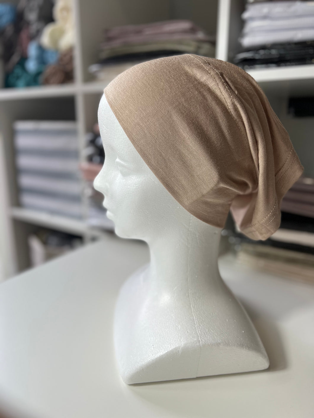 Cotton blend Round Cap- Skin Nude