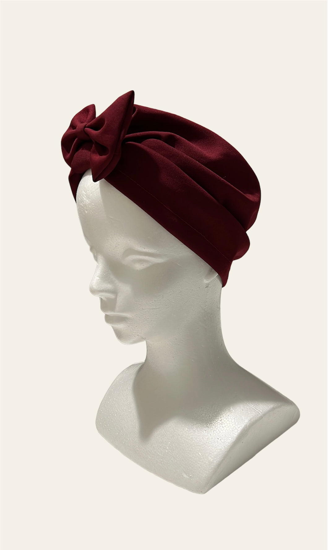 Opaque Ribbon Turban | Maroon