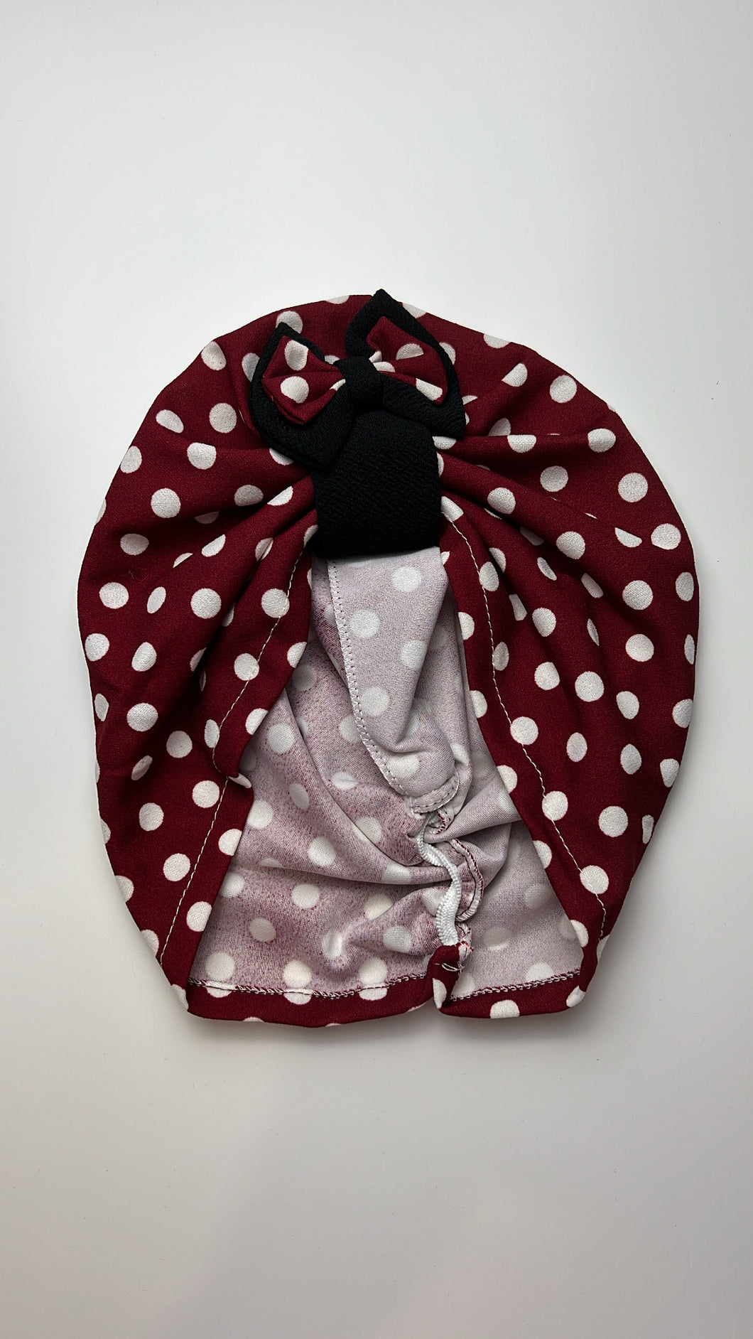 Strech Polka DotTurban | Maroon