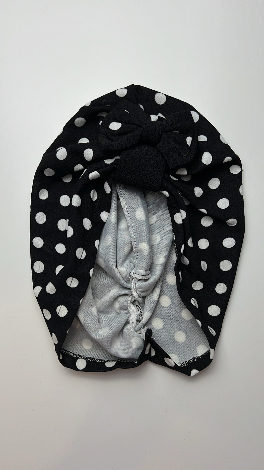 Strech Polka Dot Turban | Black